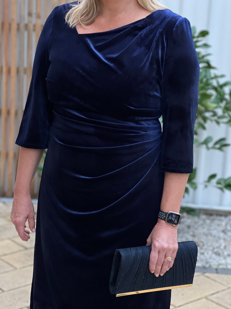 Icarus Navy Velvet Dress