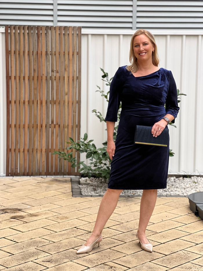 Icarus Navy Velvet Dress