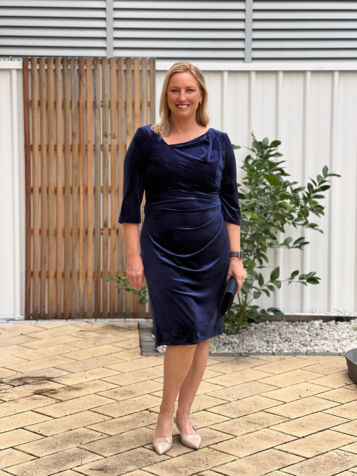 Icarus Navy Velvet Dress