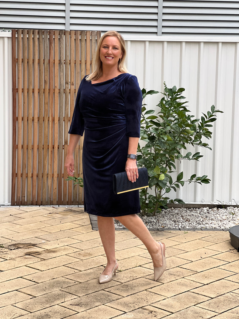 Icarus Navy Velvet Dress