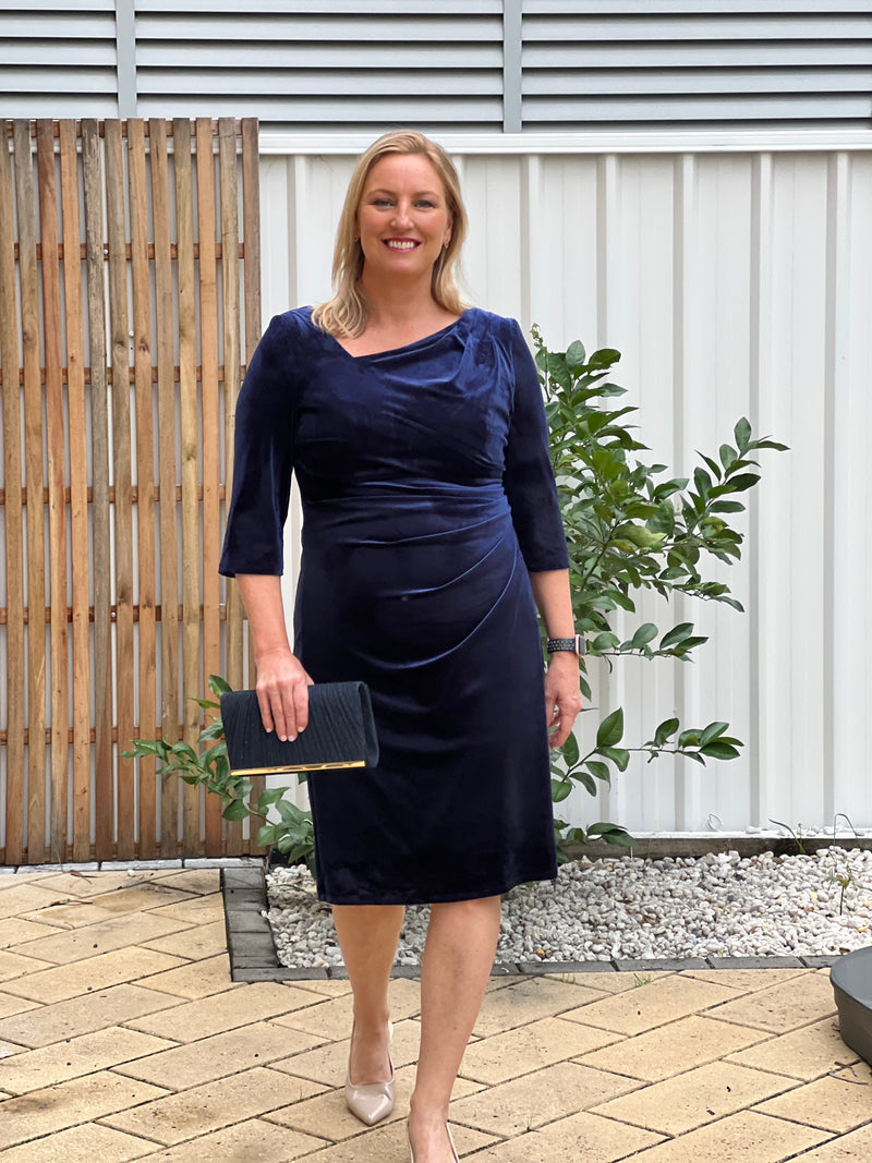 Icarus Navy Velvet Dress