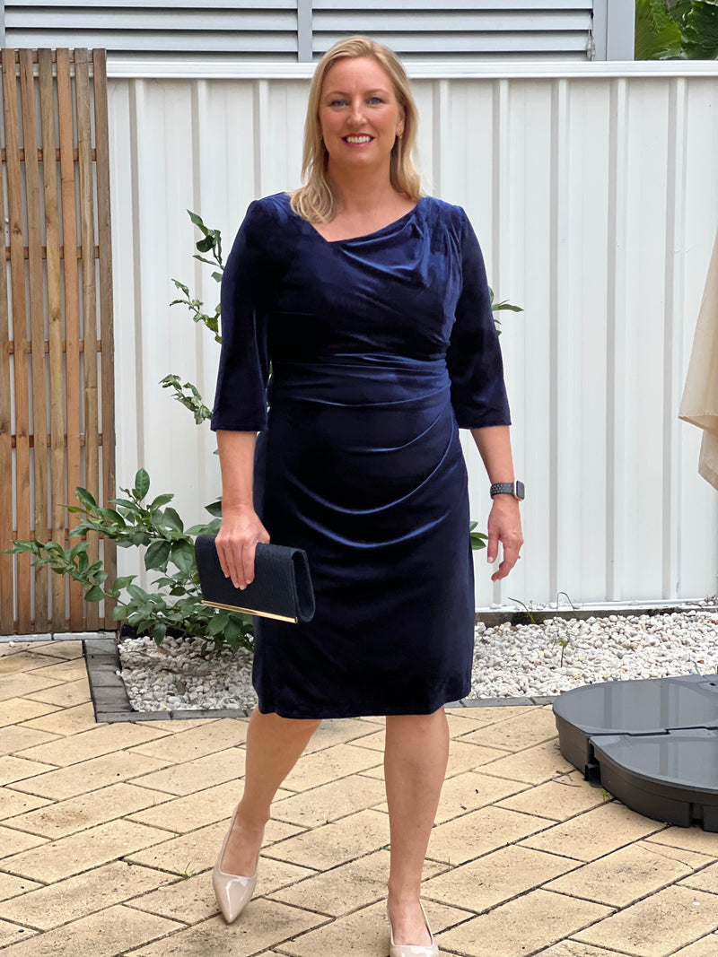 Icarus Navy Velvet Dress