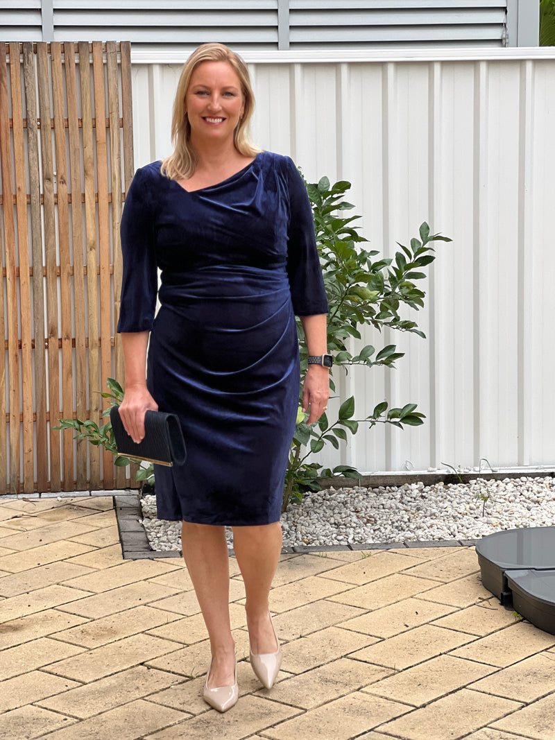 Icarus Navy Velvet Dress