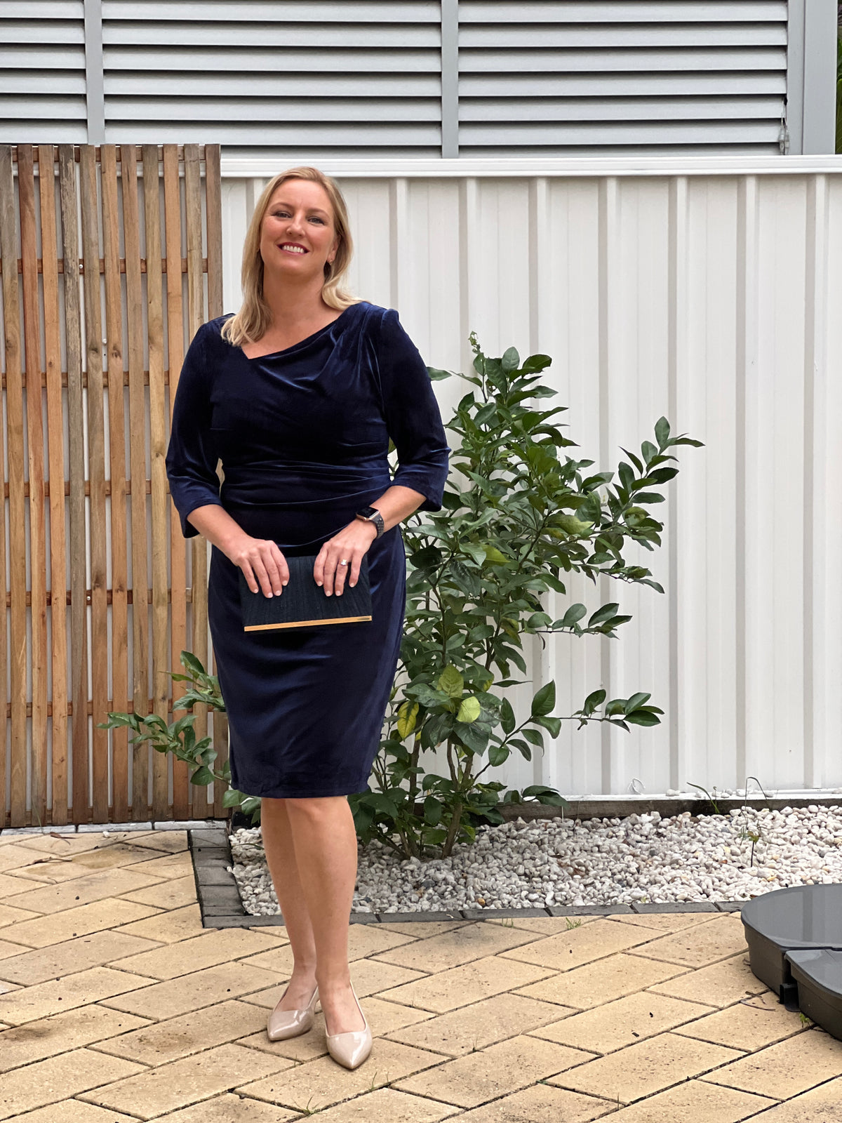 Icarus Navy Velvet Dress