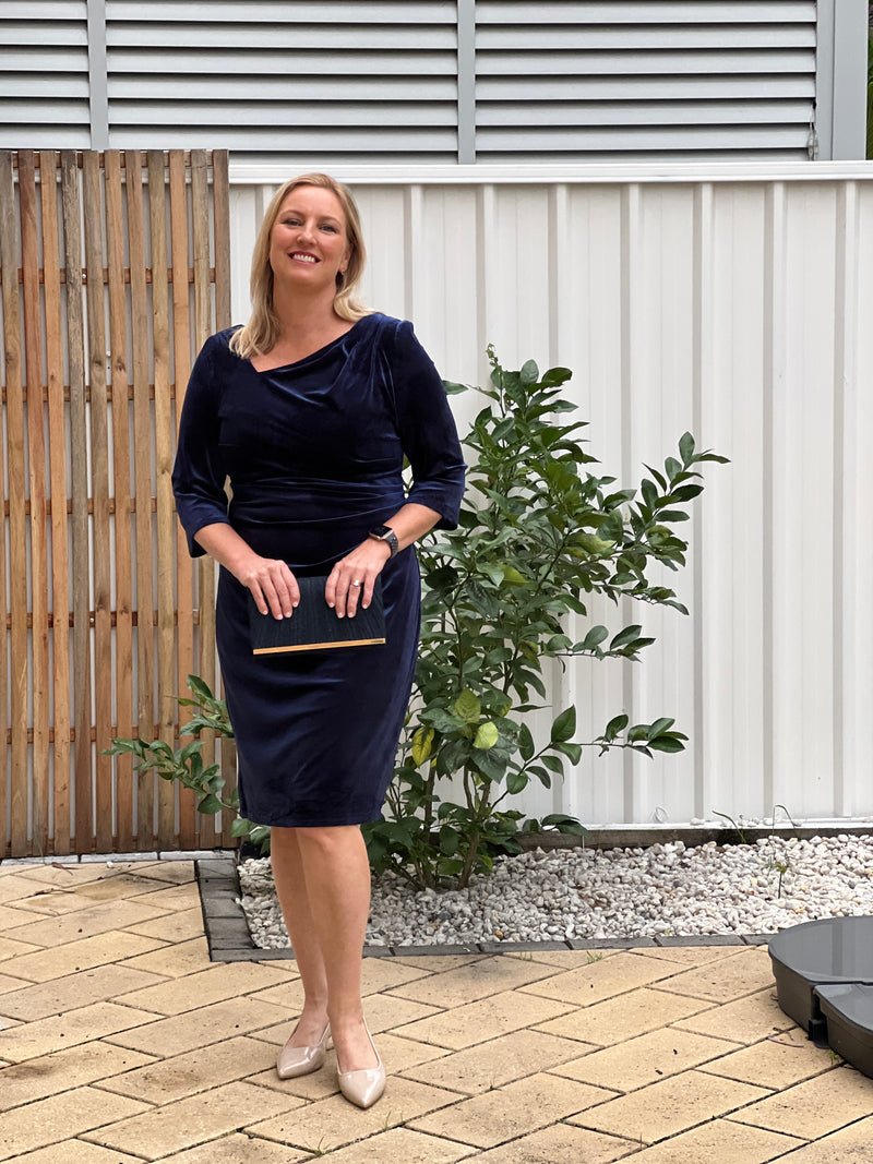 Icarus Navy Velvet Dress