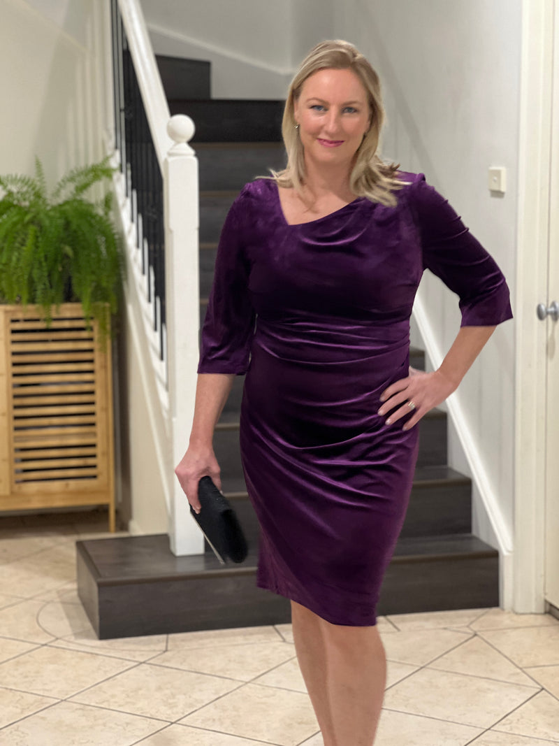 Icarus Purple Velvet Dress