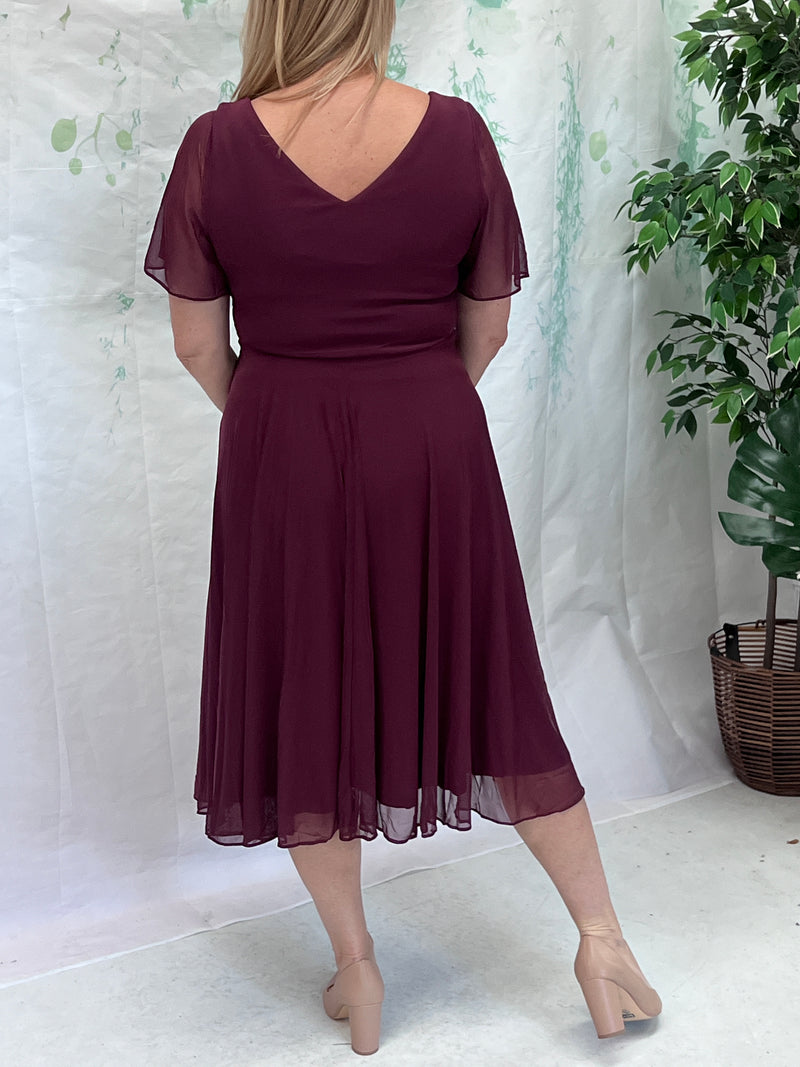 Idalia Burgundy Event Dress