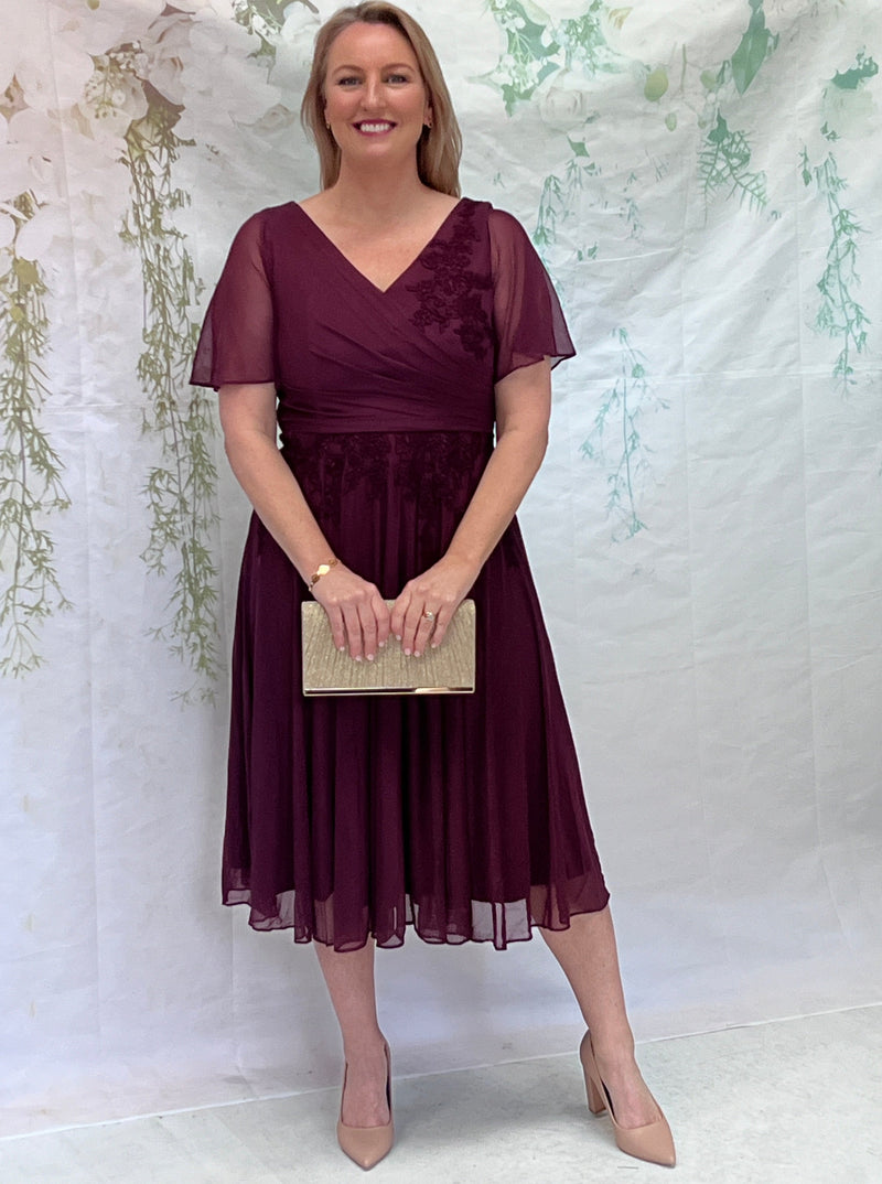 Idalia Burgundy Event Dress