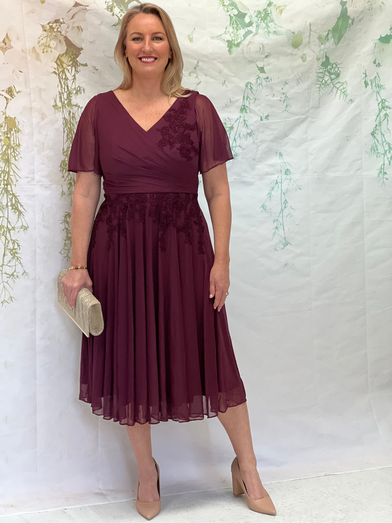 Idalia Burgundy Event Dress