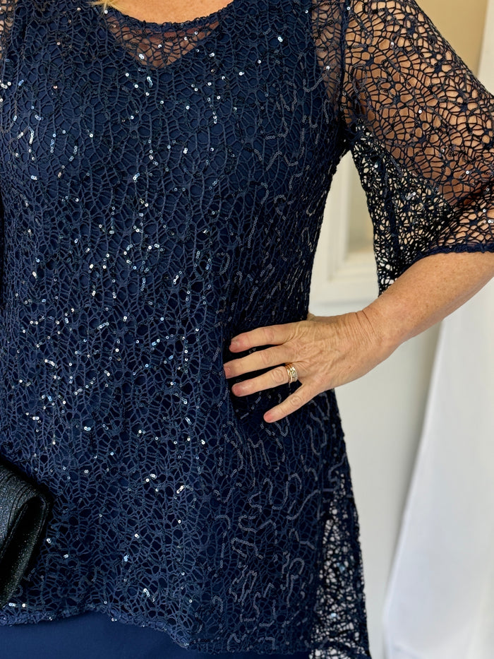 Indiana Navy Sequin 2 Piece Set