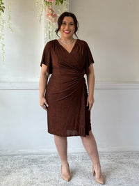 Imani Bronze Glitter Evening Dress