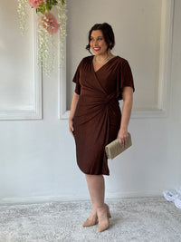Imani Bronze Glitter Evening Dress