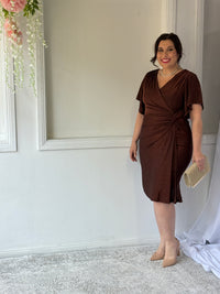Imani Bronze Glitter Evening Dress
