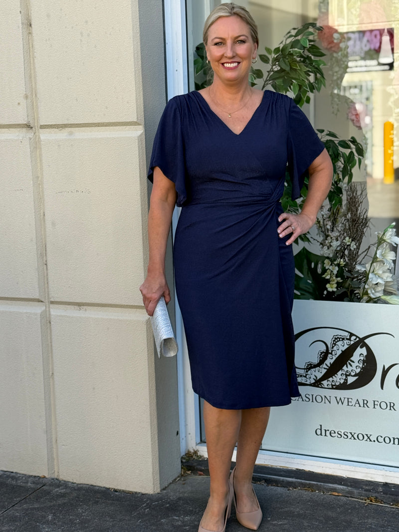 Imani Navy Glitter Evening Dress