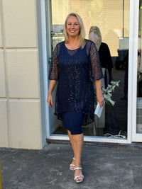 Indiana Navy Sequin 2 Piece Set