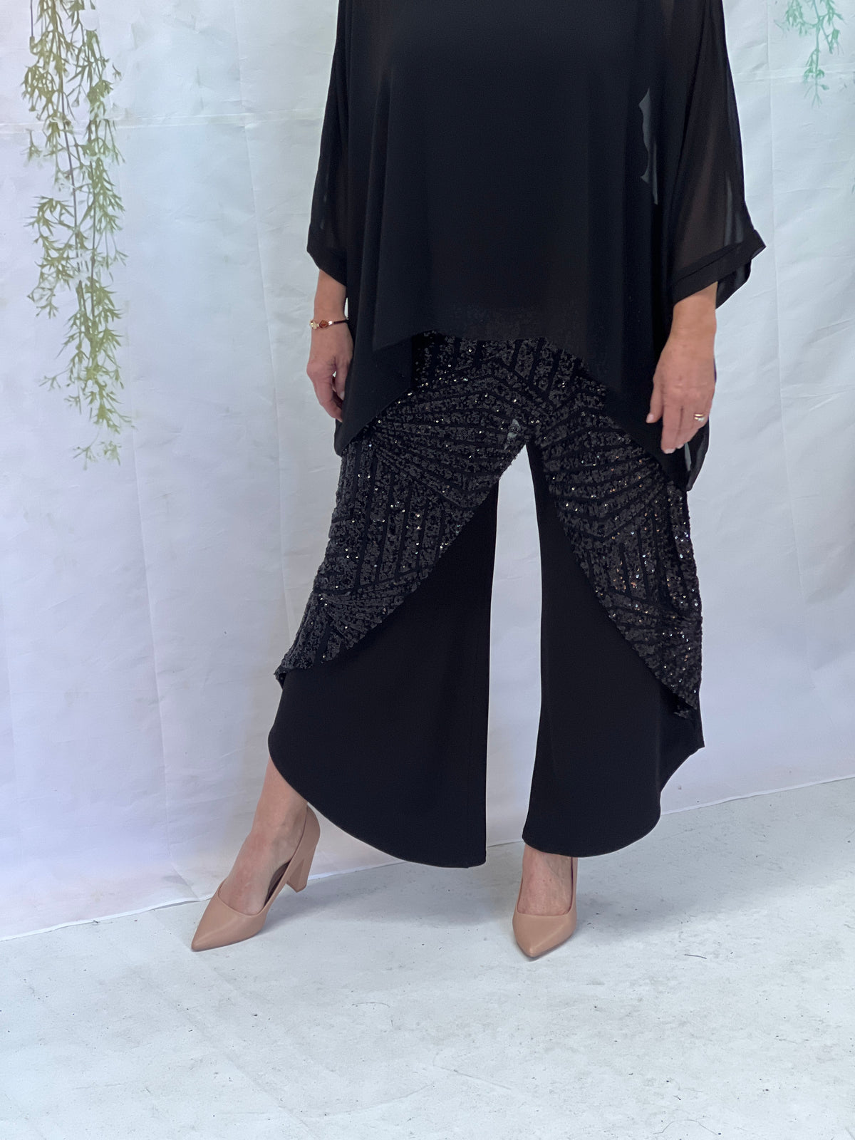 Ingrid Black Sequin Pants