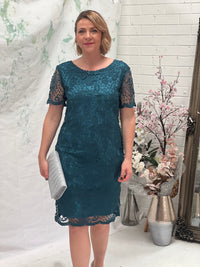 Iris Emerald Lace Evening Dress