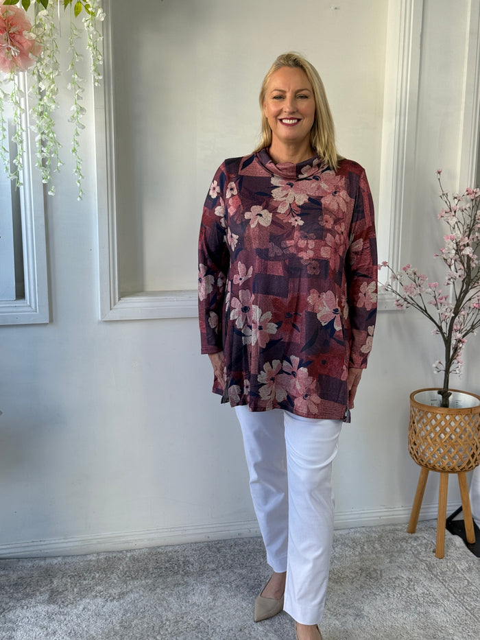 Isabella Burgundy Soft Knit Tunic