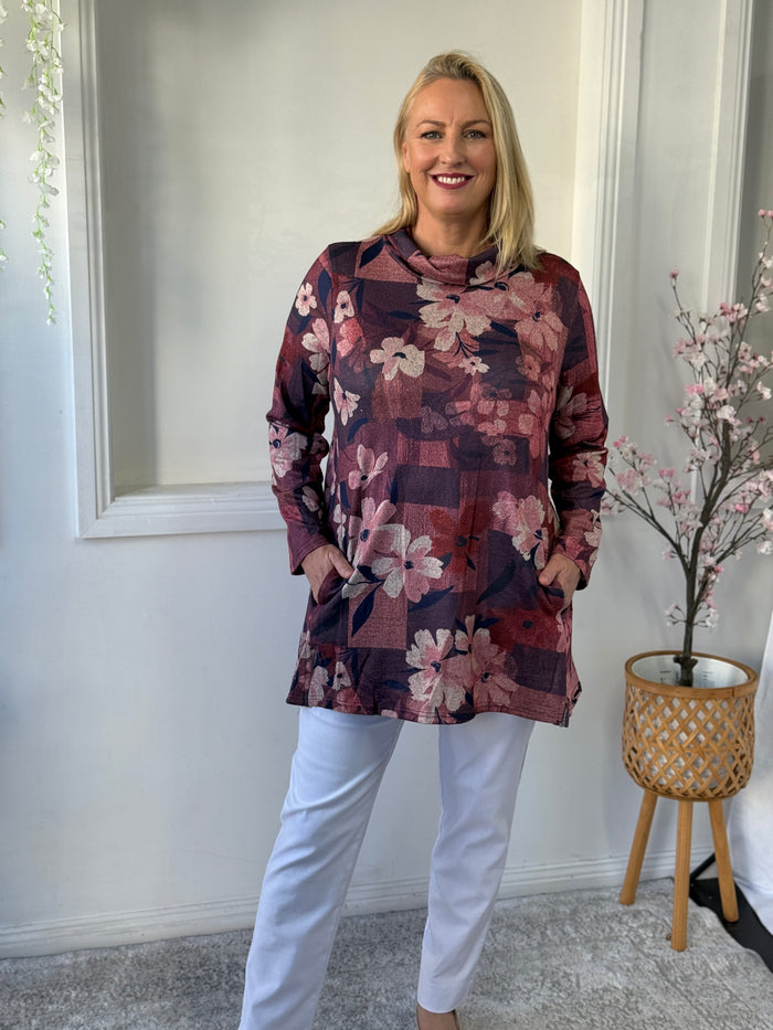 Isabella Burgundy Soft Knit Tunic