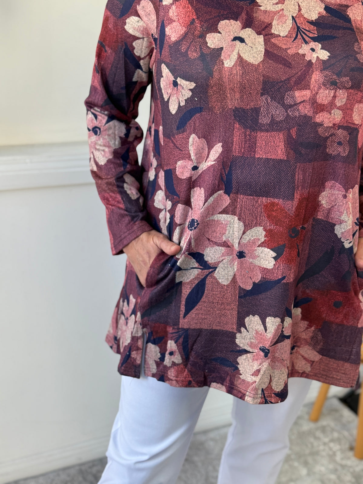 Isabella Burgundy Soft Knit Tunic