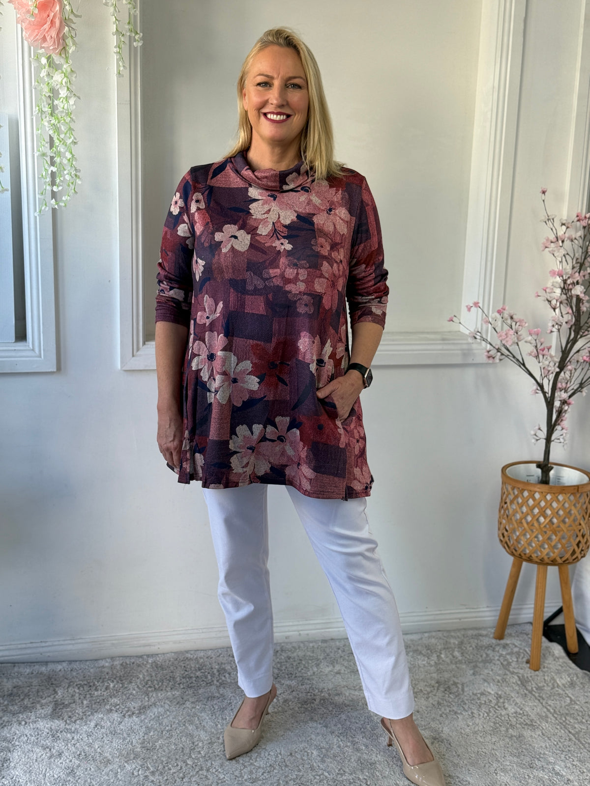 Isabella Burgundy Soft Knit Tunic