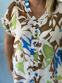 Izzy Beige Abstract Top