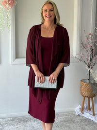 Jackie Burgundy Chiffon Cardigan