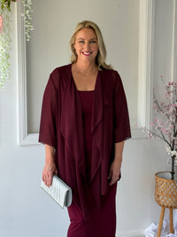 Jackie Burgundy Chiffon Cardigan