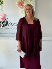 Jackie Burgundy Chiffon Cardigan
