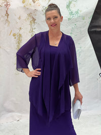 Jackie Purple Chiffon Cardigan