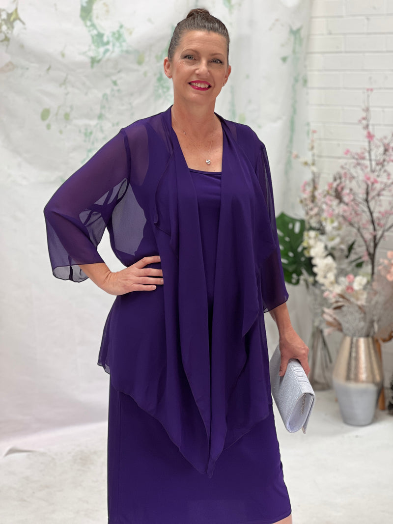 Jackie Purple Chiffon Cardigan