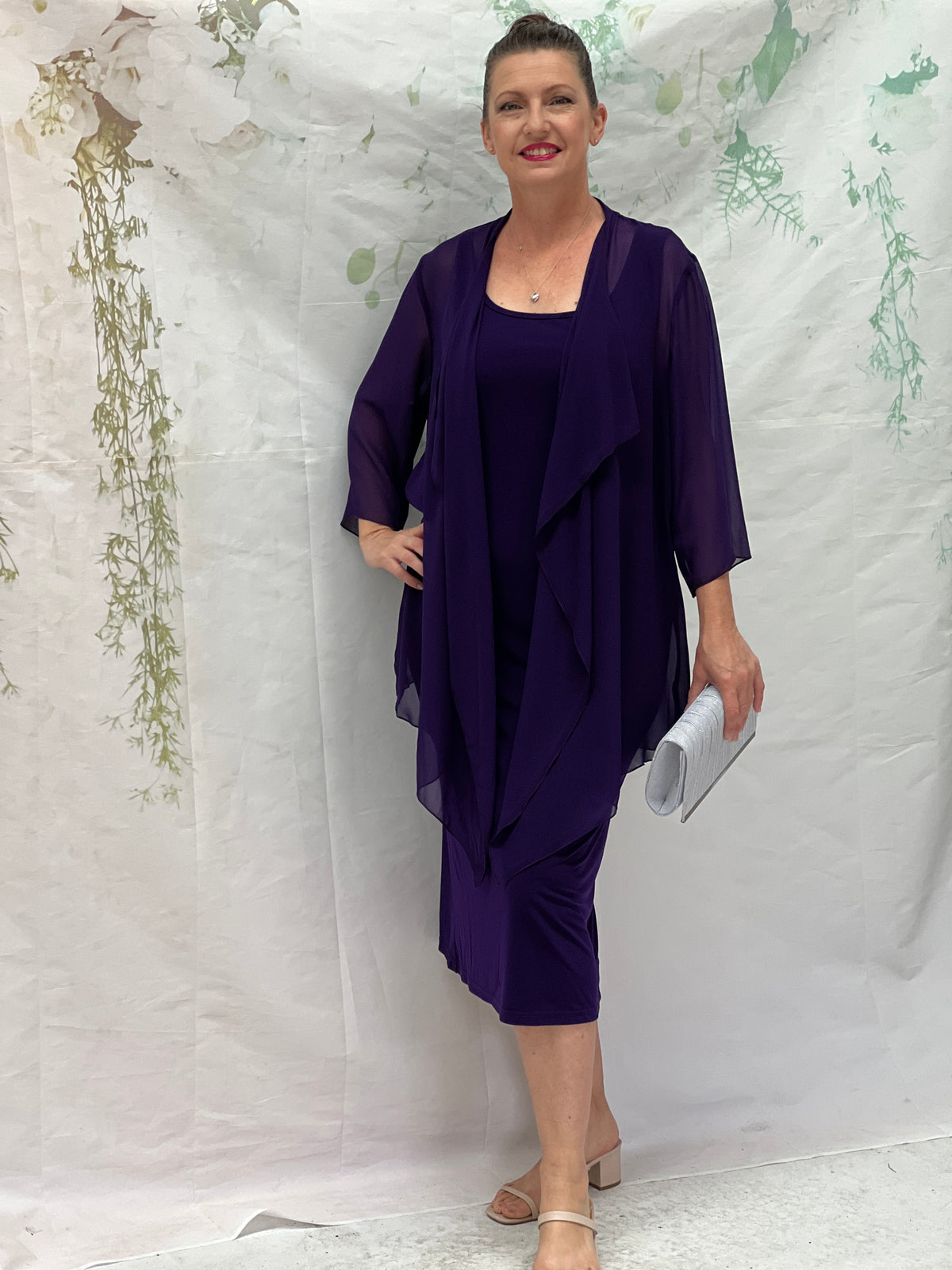 Jackie Purple Chiffon Cardigan