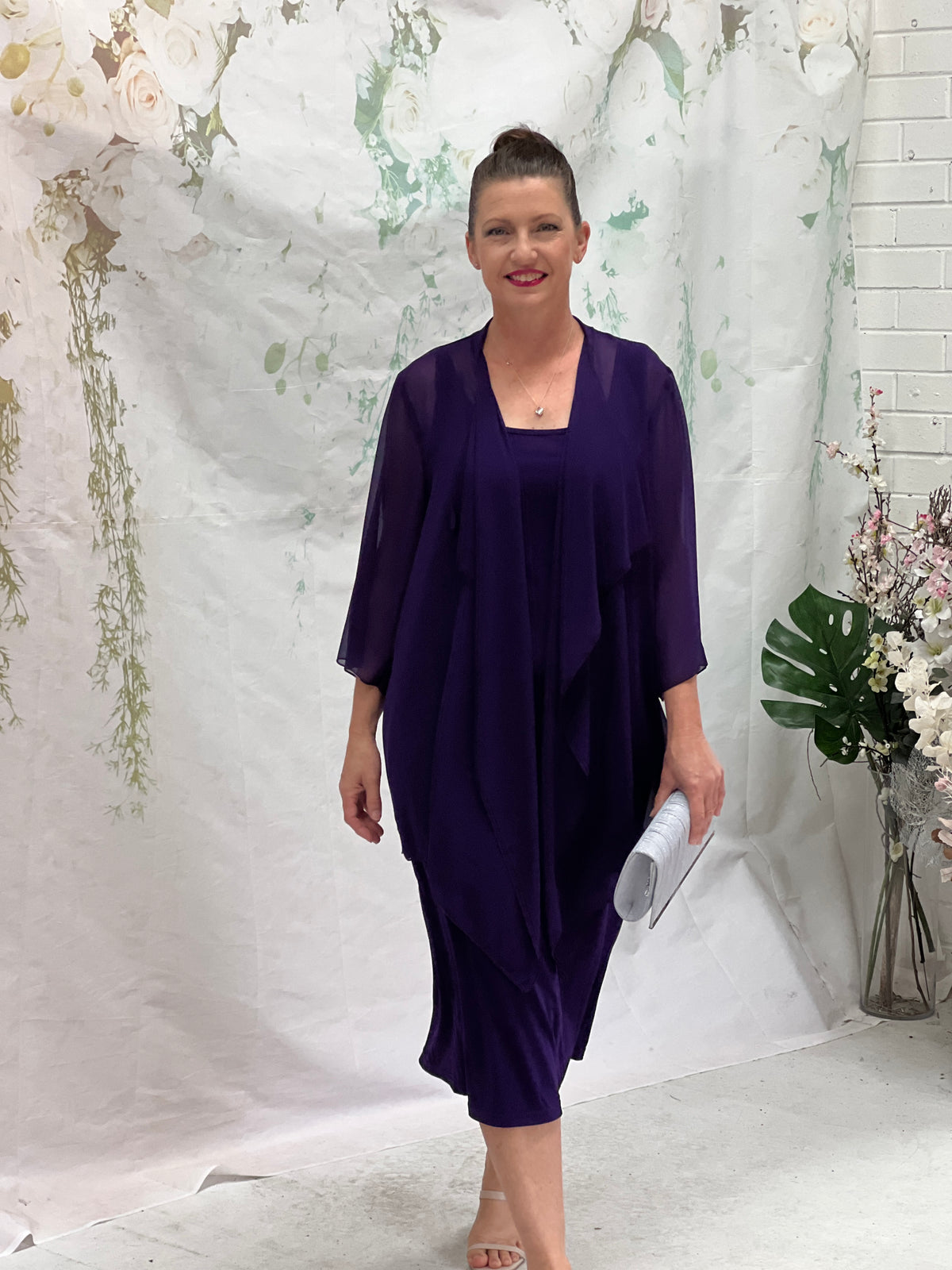 Jackie Purple Chiffon Cardigan