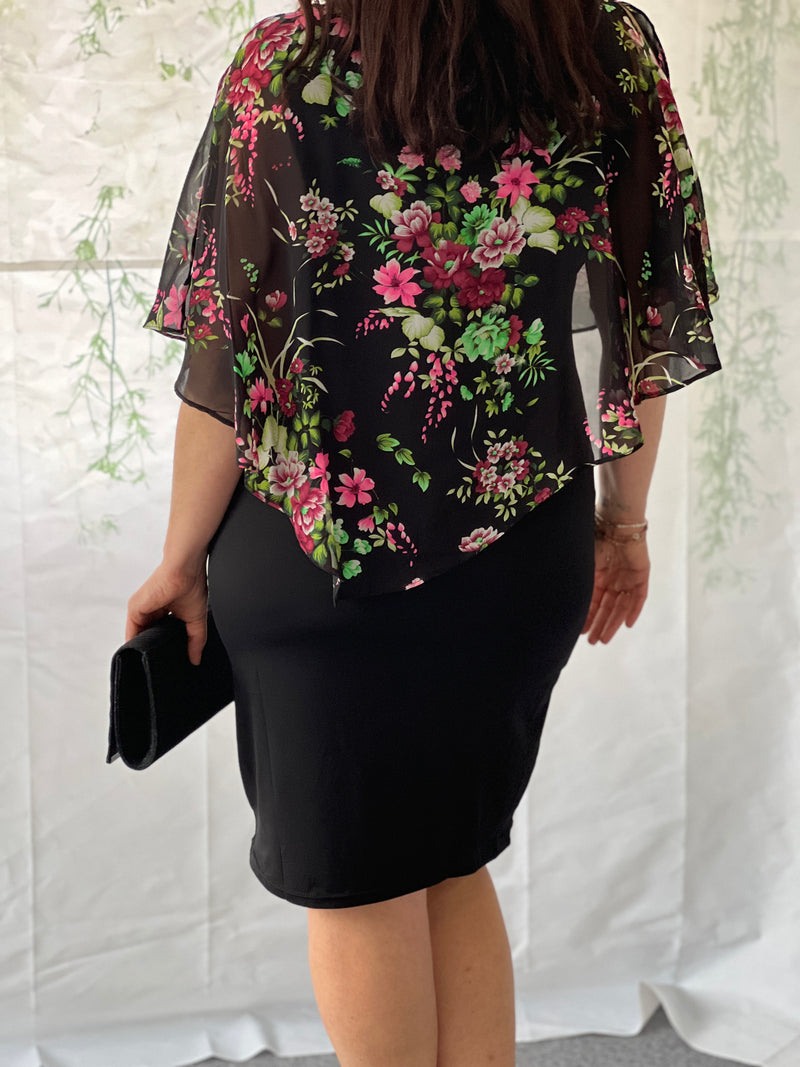 Jada Black Floral Event Dress