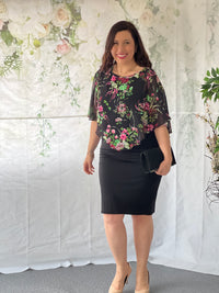 Jada Black Floral Event Dress