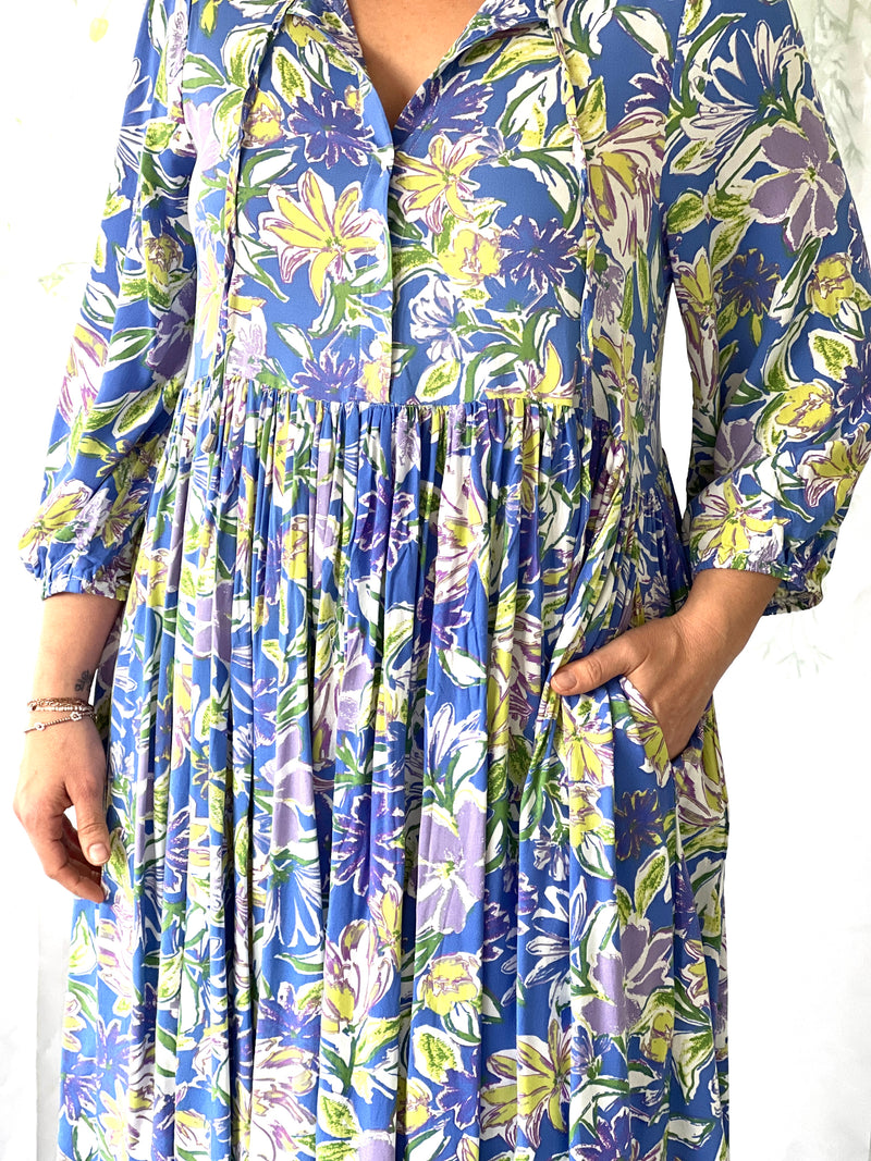 Japan Blue Botanical Dress
