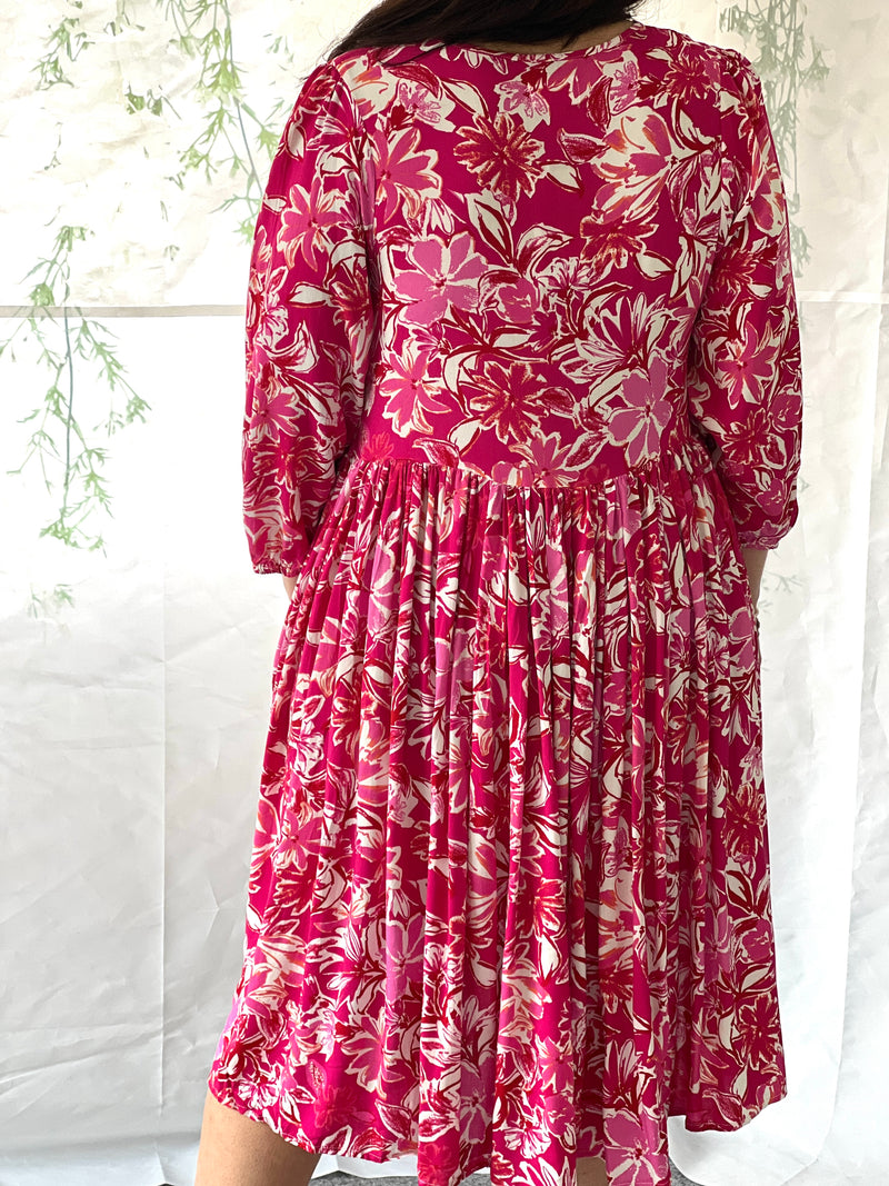 Japan Pink Botanical Dress