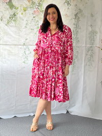 Japan Pink Botanical Dress
