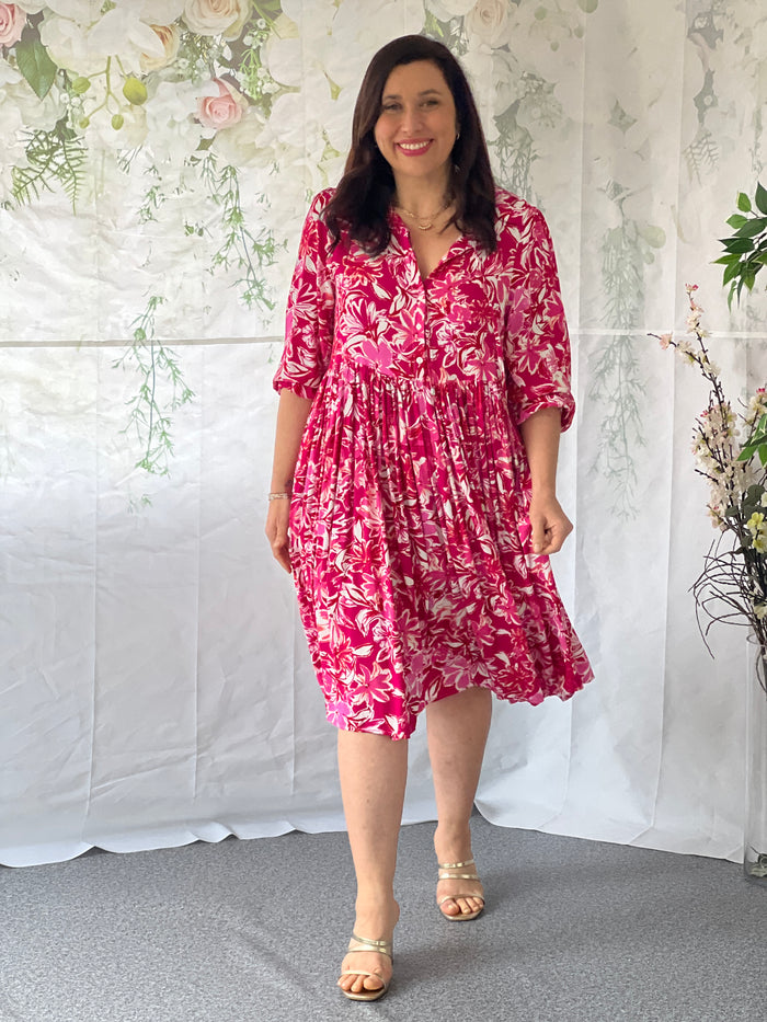 Japan Pink Botanical Dress