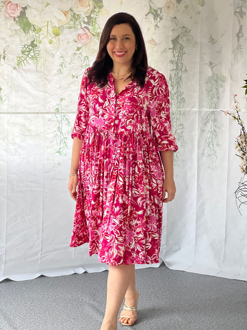 Japan Pink Botanical Dress