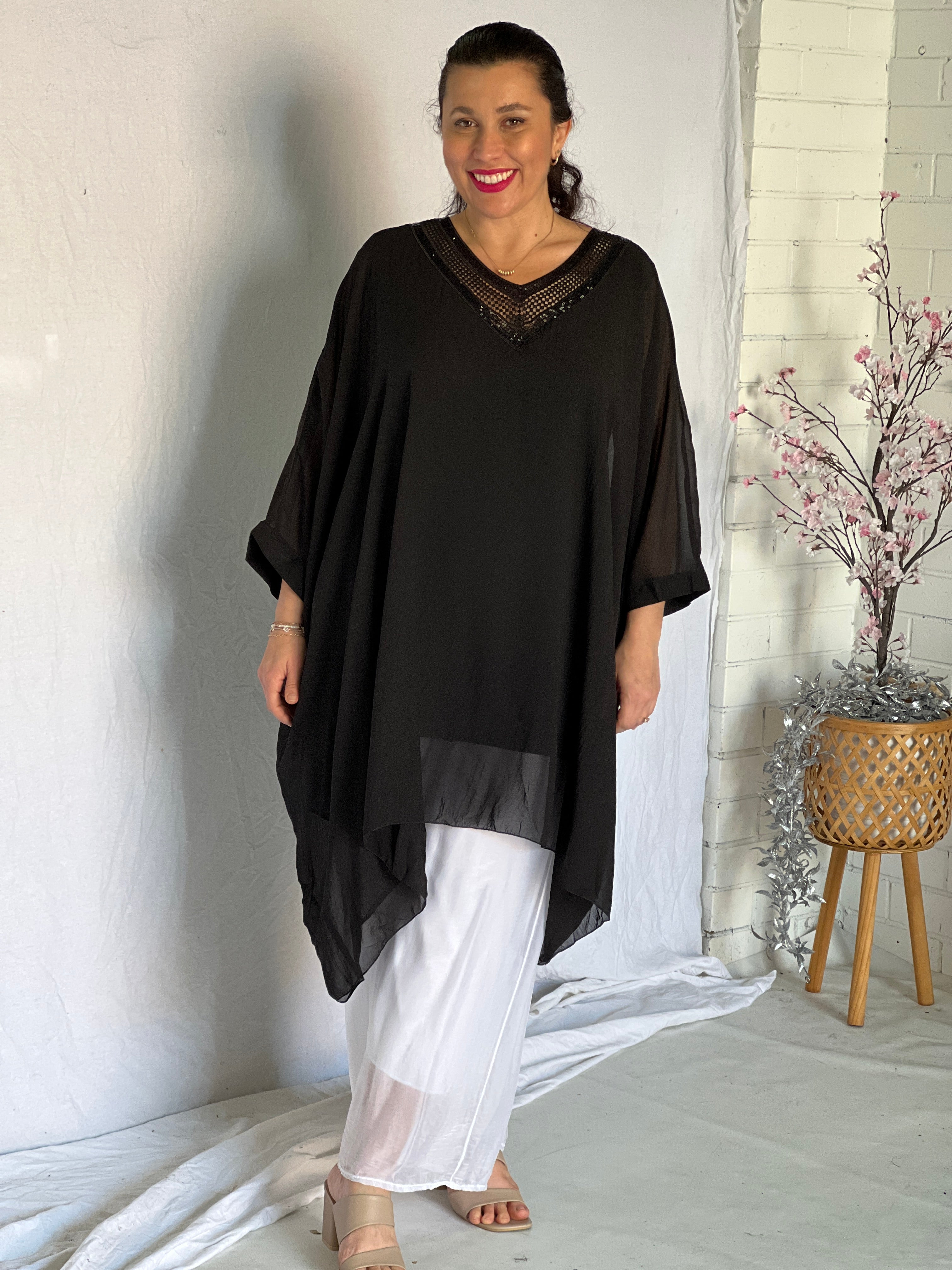 Chiffon cheap kaftan tops