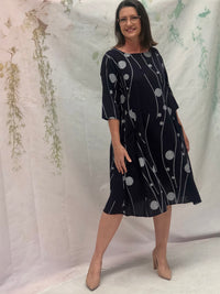 Joy Stitching Navy Linen Dress