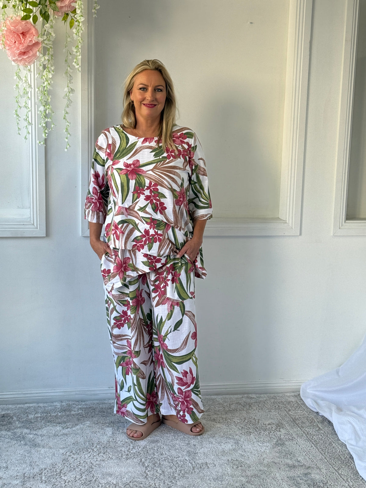 Niylah Garden Linen Pants
