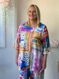 Karla Mediterranean Linen Top