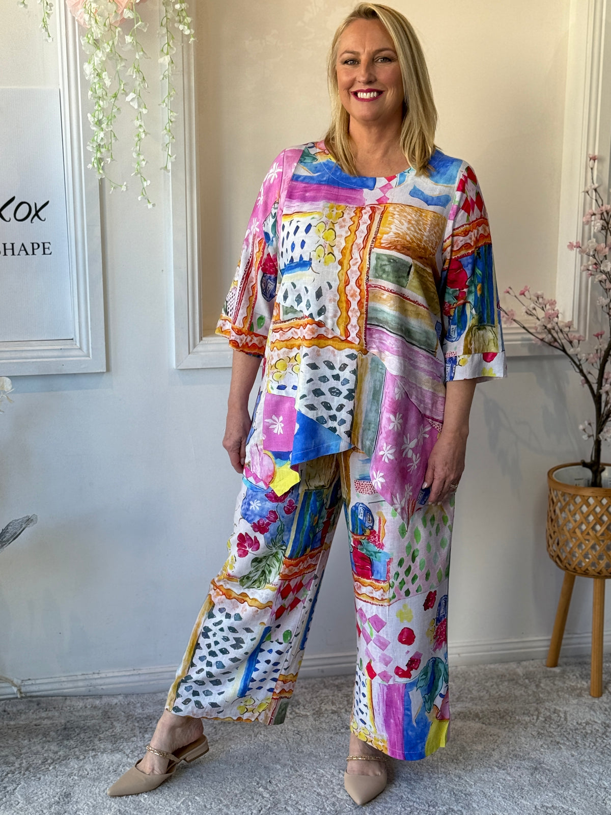 Karla Mediterranean Linen Top