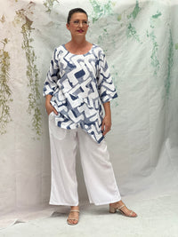 Niylah White Linen Pants