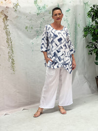 Niylah White Linen Pants