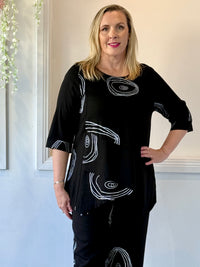 Karla Black Swirl Linen Top