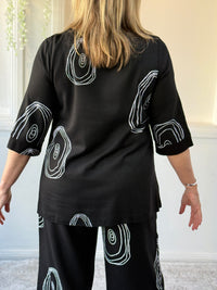 Karla Black Swirl Linen Top