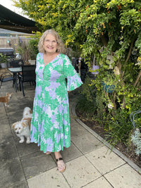 Lisbon Green Floral Dress